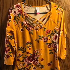 Mustard floral shirt